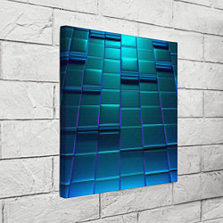 Холст квадратный 3D квадраты неоновые, цвет: 3D-принт — фото 2