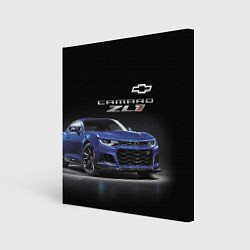 Холст квадратный Chevrolet Camaro ZL1 Motorsport, цвет: 3D-принт