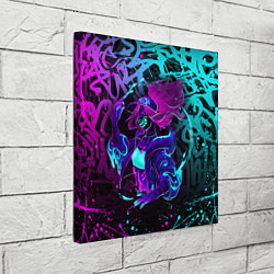 Холст квадратный KDA NEON GRAFFITI LEAGUE OF LEGENDS, цвет: 3D-принт — фото 2