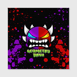 Холст квадратный GEOMETRY DASH DEMONS LEVELS, БРЫЗГИ КРАСОК, цвет: 3D-принт — фото 2
