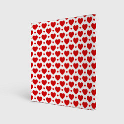 Холст квадратный Сердечки - любовь, цвет: 3D-принт
