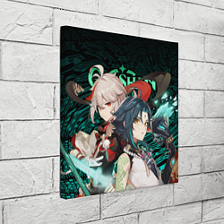 Холст квадратный КАЗУХА И СЯО XIAO AND KAZUHA GENSHIN, цвет: 3D-принт — фото 2