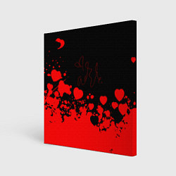 Холст квадратный Adele Сердечки Автограф, цвет: 3D-принт