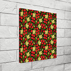 Холст квадратный Черешни хохлома, цвет: 3D-принт — фото 2
