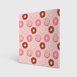 Холст квадратный Pink donuts, цвет: 3D-принт