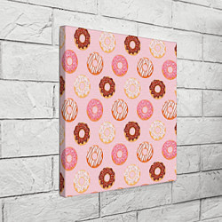 Холст квадратный Pink donuts, цвет: 3D-принт — фото 2