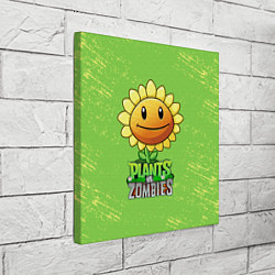 Холст квадратный Подсолнух Plants vs Zombies, цвет: 3D-принт — фото 2
