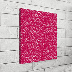 Холст квадратный Влюблённые Сердца LOVE, цвет: 3D-принт — фото 2