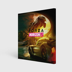 Холст квадратный Forza Horizon 5 - crazy race, цвет: 3D-принт