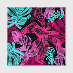Холст квадратный Папоротниковый неон, цвет: 3D-принт — фото 2