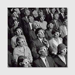 Холст квадратный Люди смотрят кино в 3d очках, цвет: 3D-принт — фото 2