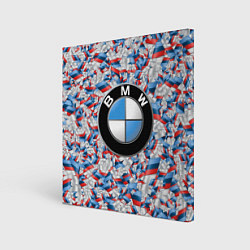 Холст квадратный BMW M PATTERN LOGO, цвет: 3D-принт