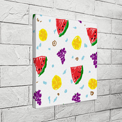Холст квадратный Пиксельные фрукты, цвет: 3D-принт — фото 2