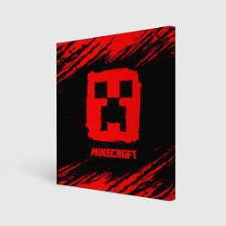 Холст квадратный MINECRAFT - Красный Крипер, цвет: 3D-принт