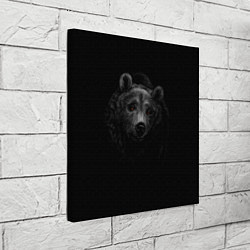 Холст квадратный Голова хищного медведя, цвет: 3D-принт — фото 2