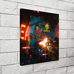 Холст квадратный Cyberpunk 2077 Night city, цвет: 3D-принт — фото 2