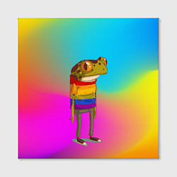 Холст квадратный Радужная лягушка Rainbow Frog, цвет: 3D-принт — фото 2