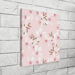 Холст квадратный Розовые цветы весны, цвет: 3D-принт — фото 2