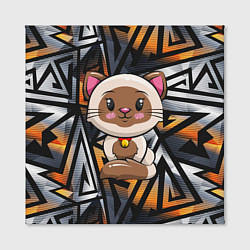 Холст квадратный Милый пятнистый котенок, цвет: 3D-принт — фото 2