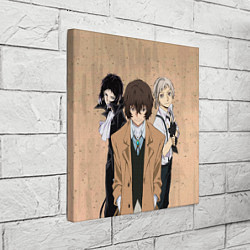 Холст квадратный Великий из бродячих псов, Дазай Осаму, Ацуши Накад, цвет: 3D-принт — фото 2