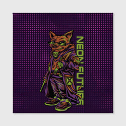 Холст квадратный Волк на стиле гангстер, цвет: 3D-принт — фото 2