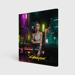 Холст квадратный Judy cyberpunk2077, цвет: 3D-принт