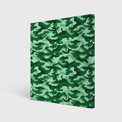 Холст квадратный Зеленый монохромный камуфляж, цвет: 3D-принт