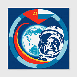 Холст квадратный Первый Космонавт Юрий Гагарин 3D 1, цвет: 3D-принт — фото 2