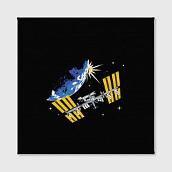 Холст квадратный Международная Космическая Станция 3D, цвет: 3D-принт — фото 2