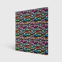 Холст квадратный Ретро Музыка Аудиокассеты, цвет: 3D-принт