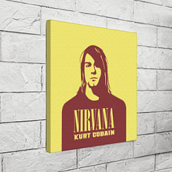 Холст квадратный Nirvana - Kurt Cobain, цвет: 3D-принт — фото 2