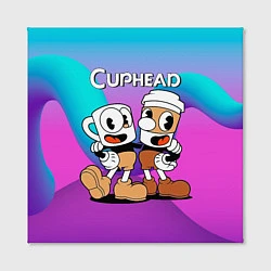 Холст квадратный Кружечки Cuphead, цвет: 3D-принт — фото 2