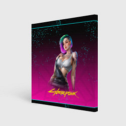 Холст квадратный Judy Cyberpunk2077, цвет: 3D-принт