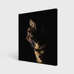 Холст квадратный Задумчивый полосатый кот, цвет: 3D-принт