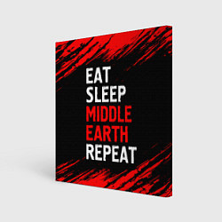Картина квадратная Eat Sleep Middle Earth Repeat Краски