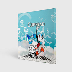 Холст квадратный Cuphead 2 чашечки, цвет: 3D-принт