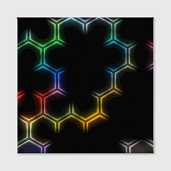 Холст квадратный Геометрический узор Neon, цвет: 3D-принт — фото 2