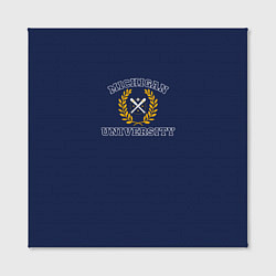 Холст квадратный Michigan University, дизайн в стиле американского, цвет: 3D-принт — фото 2