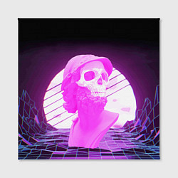 Холст квадратный Vaporwave Skull Психоделика, цвет: 3D-принт — фото 2