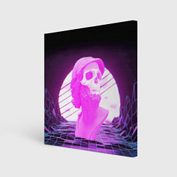 Холст квадратный Vaporwave Skull Психоделика, цвет: 3D-принт