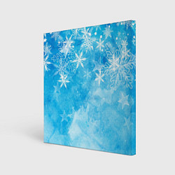 Холст квадратный Новогодние снежинки, цвет: 3D-принт