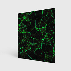 Холст квадратный Абстракция - Черно-зеленый фон - дым, цвет: 3D-принт