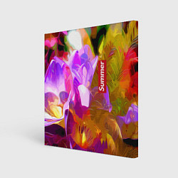 Холст квадратный Красочный цветочный узор Лето Colorful Floral Patt, цвет: 3D-принт