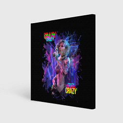 Холст квадратный Crazy Neon girl, цвет: 3D-принт