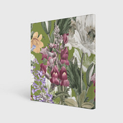Холст квадратный Цветы Ностальгический Весенний Узор, цвет: 3D-принт