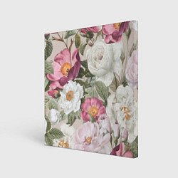 Холст квадратный Цветы Розовый Сад Пион и Роз, цвет: 3D-принт