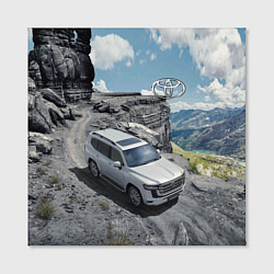 Холст квадратный Toyota Land Cruiser 300 Горная дорога, цвет: 3D-принт — фото 2