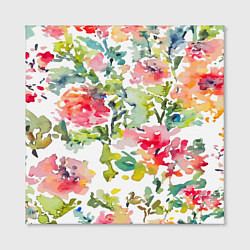 Холст квадратный Floral pattern Watercolour Summer, цвет: 3D-принт — фото 2