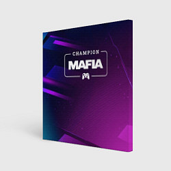 Холст квадратный Mafia Gaming Champion: рамка с лого и джойстиком н, цвет: 3D-принт