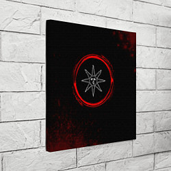 Холст квадратный Символ Dark Souls и краска вокруг на темном фоне, цвет: 3D-принт — фото 2